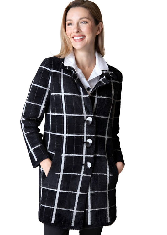 Habitat Windowpane Jacquard Car Coat-NEW!