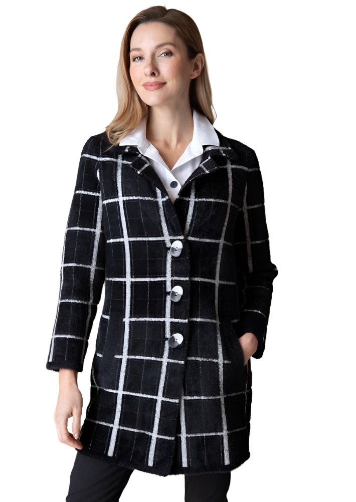 Habitat Windowpane Jacquard Car Coat-NEW!