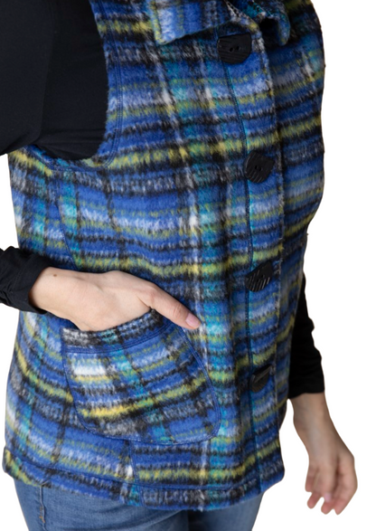 Habitat Tartan Angled Pocket Vest-NEW!