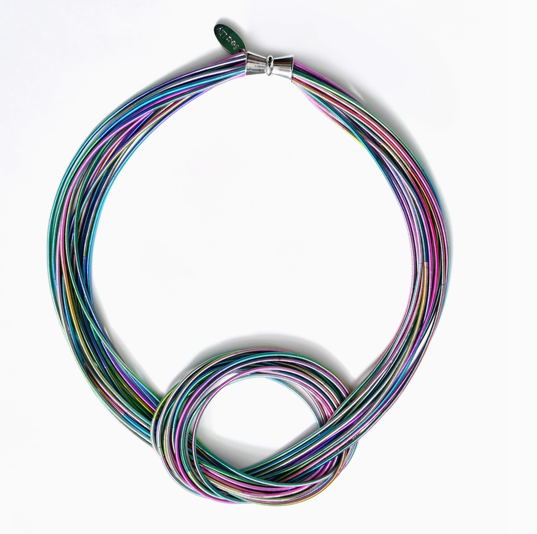 Sea Lily Rainbow Piano Wire Necklace