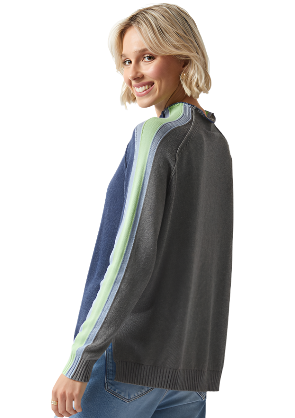 Zaket & Plover Contrast Funnel Neck Sweater-NEW!