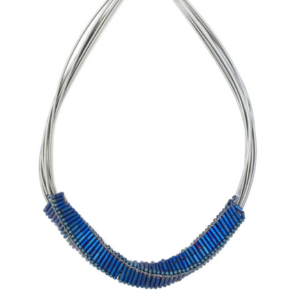 Sea Lily Twisted Hematite Necklace-Blue