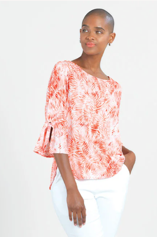 Clara SunWoo Palm Print Light Knit Top-50% OFF