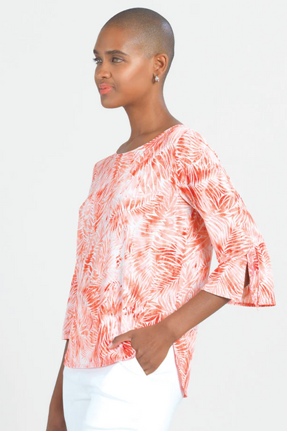 Clara SunWoo Palm Print Light Knit Top-50% OFF