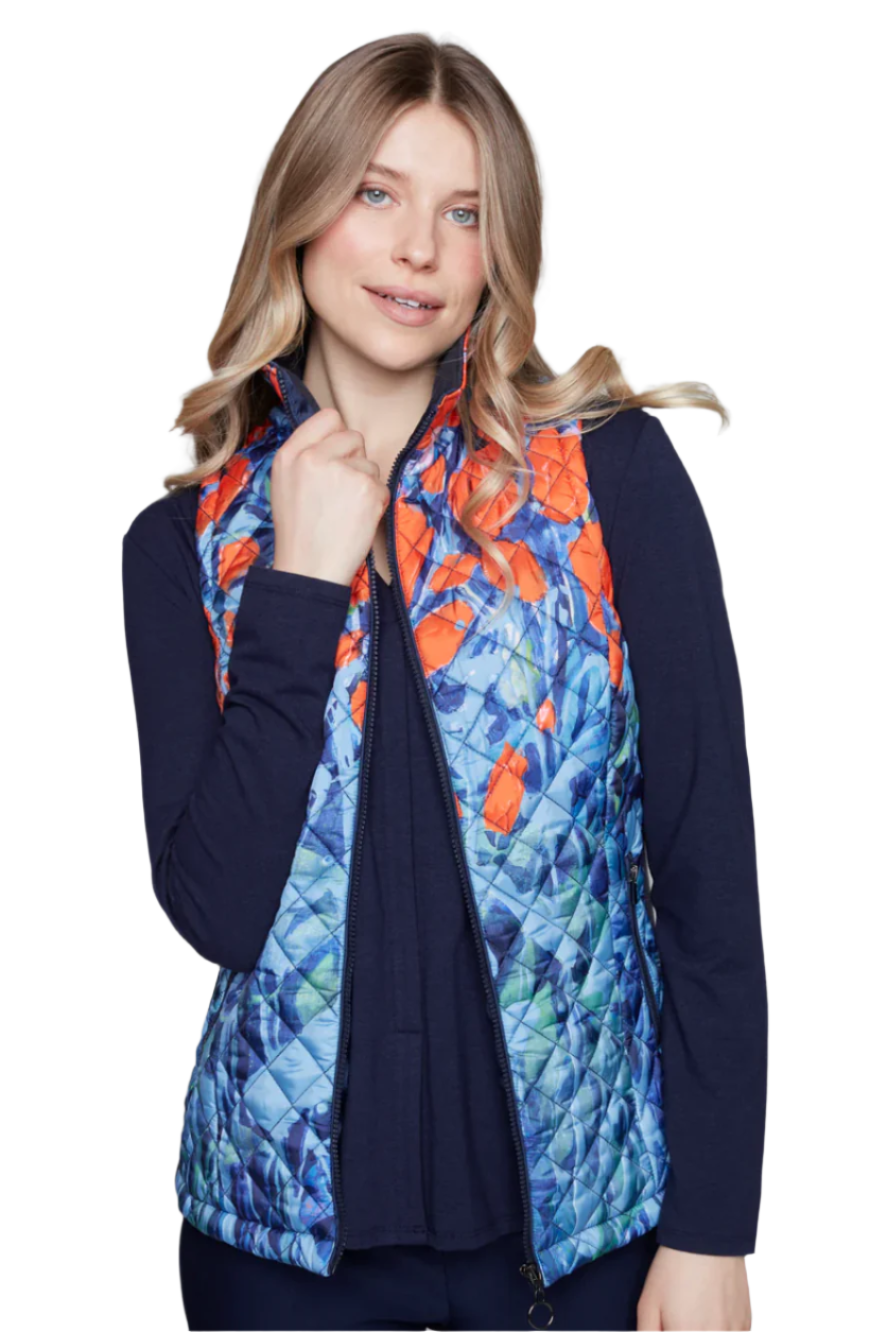 Claire Desjardins Dusk in the Garden Quilted Vest-NEW!