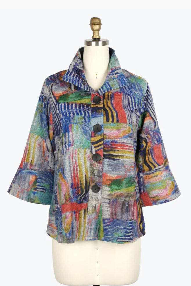 Damee Colorful Brushstroke Short Jacket