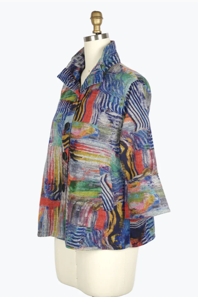 Damee Colorful Brushstroke Short Jacket