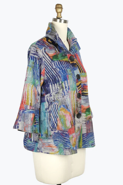 Damee Colorful Brushstroke Short Jacket