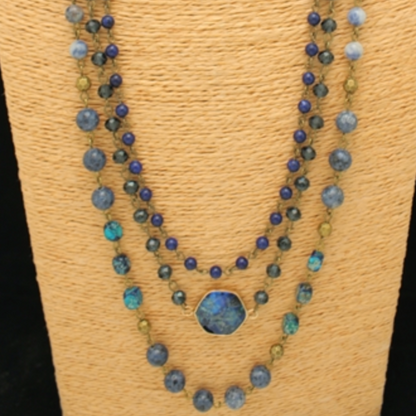 Long Layered 3 Way Stone Necklace