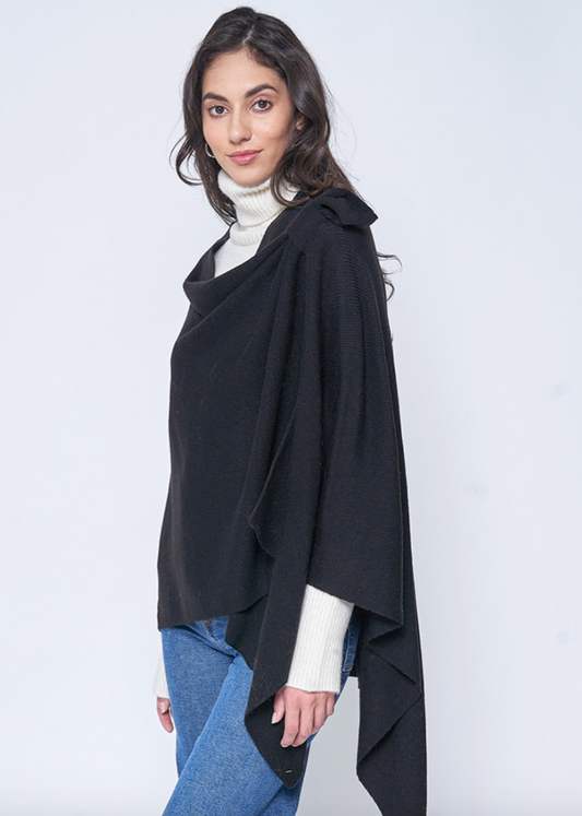 Shoulder Strap Solid Ruana Wrap