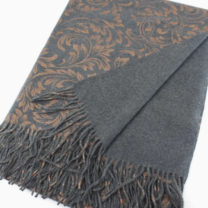 Delhi Wind Scarf-Gray & Gold