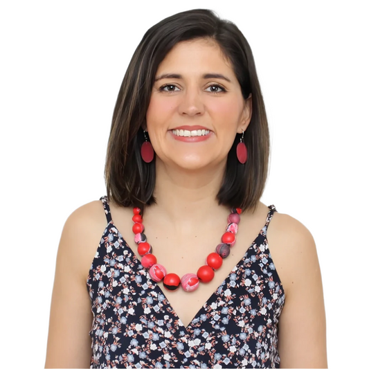 Kori Beaded Necklace-Red/Black