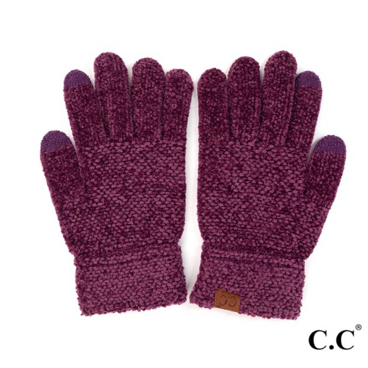 Chenille Gloves-Orchid