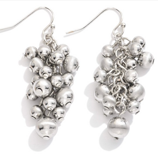 Dangle Drop Earrings-Silver