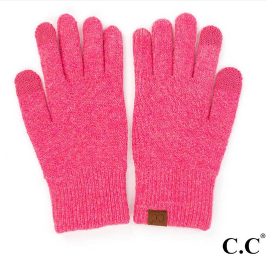 Recycled Yarn Gloves-Diva Pink