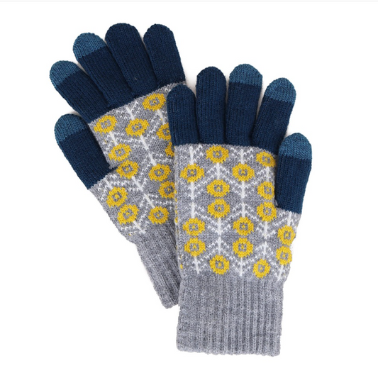 Flower Knit Gloves