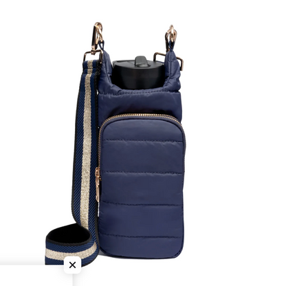 The Original WanderFull Hydrobag-Navy with Navy/Gold Stripe Strap