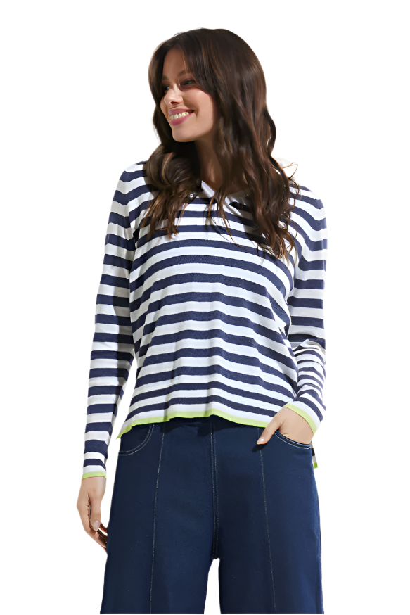 Zaket & Plover Stripe V-Neck Sweater