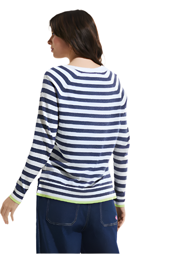 Zaket & Plover Stripe V-Neck Sweater