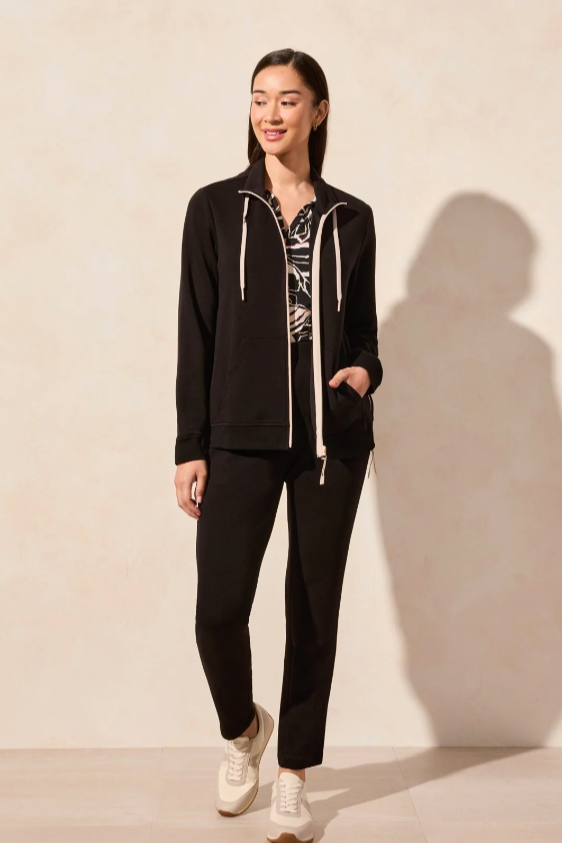 Tribal Long Sleeve Techno Lux Mock Neck Cardigan