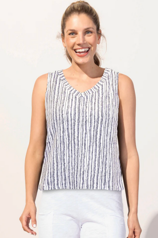 Escape Bali Stripe V Neck Tank