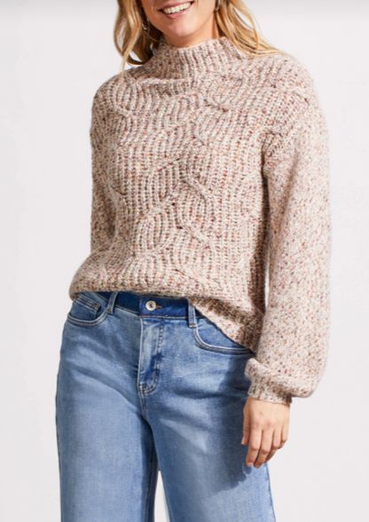 Tribal Oversize Funnel Neck Sweater