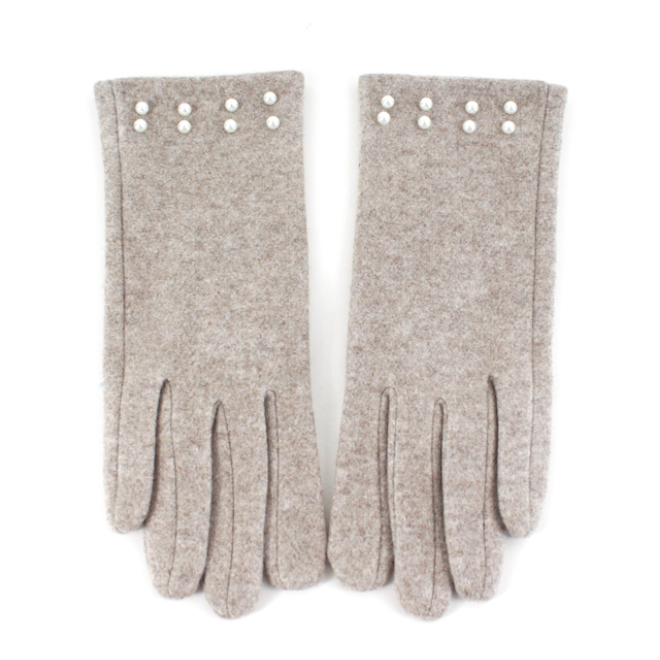 Faux Pearl Embellished Gloves