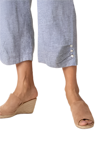 Habitat Linen Pleat Button Capri