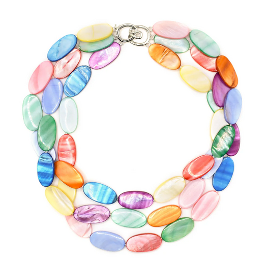 Sea Lily 3 Strand Mother of Pearl Necklace