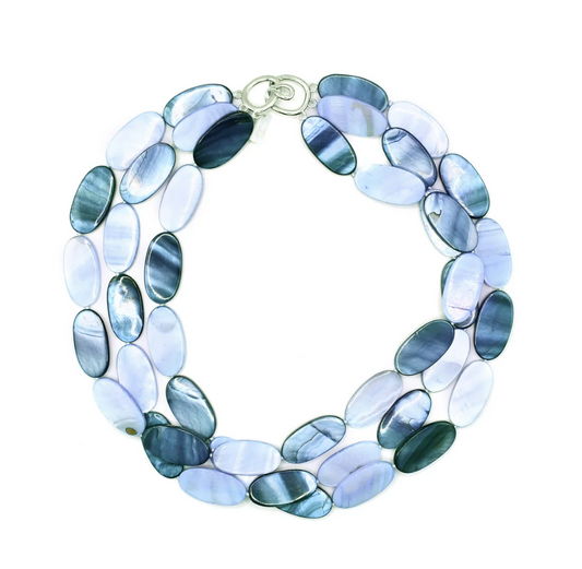 Sea Lily 3 Strand Oval Necklace