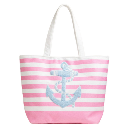 Anchor Tote-Pink Stripe