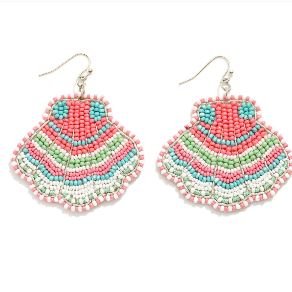 Beaded Seashell Earrings-RESTOCKED