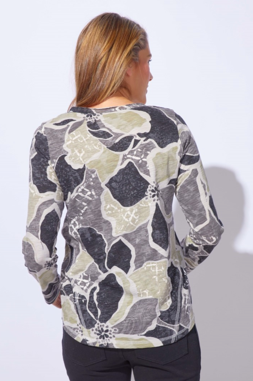Escape Floral Cotton Laid Back V-Neck