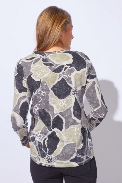 Escape Floral Cotton Laid Back V-Neck