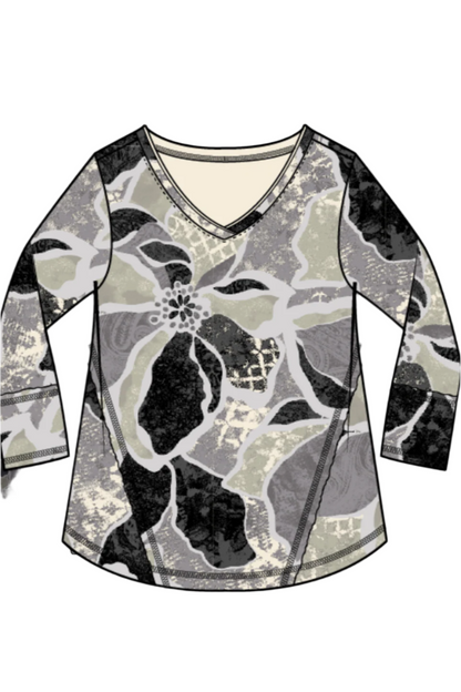 Escape Floral Cotton Laid Back V-Neck