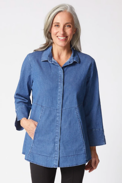 Habitat Travel Denim Hidden Placket Shirt-NEW!