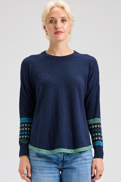 Zaket & Plover Patterned Back Sweater-NEW