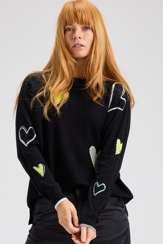 Zaket & Plover Intarsia Hearts Sweater-NEW