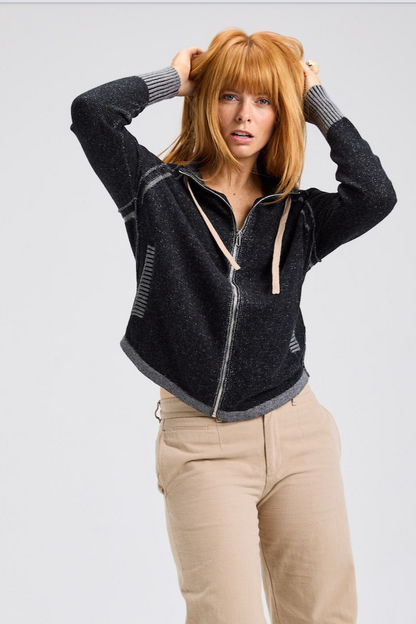 Zaket & Plover Two-Tone Zip Front Cardigan-NEW