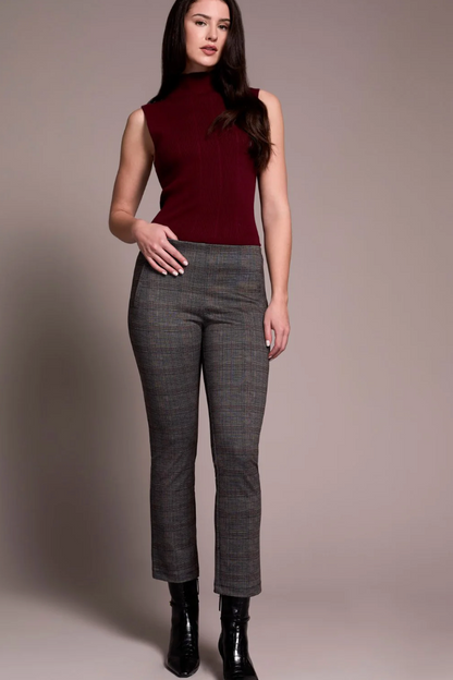 Printed Ponte Pull-On Kick Flare Ankle Pant-NEW