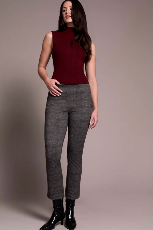 Printed Ponte Pull-On Kick Flare Ankle Pant-NEW