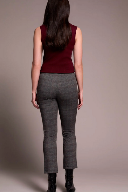Printed Ponte Pull-On Kick Flare Ankle Pant-NEW