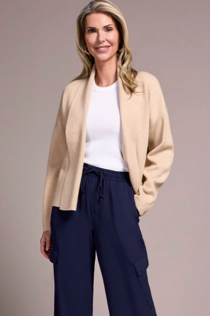 Tribal Double Knit Shawl Collar Coatigan-NEW