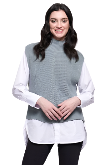 Foil Vest Ever Pop Over-NEW