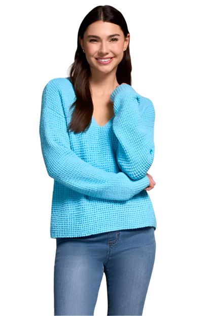 Tribal Soft Touch Drop Shoulder V-Neck Sweater-NEW