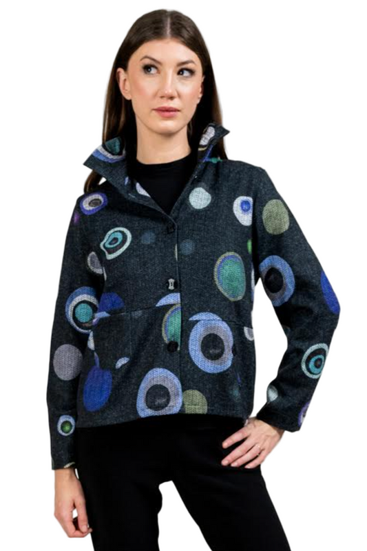 Trisha Tyler Wired Collar Dot Jacket