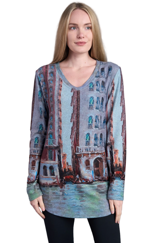 Shana Fleece Venice Tunic Top