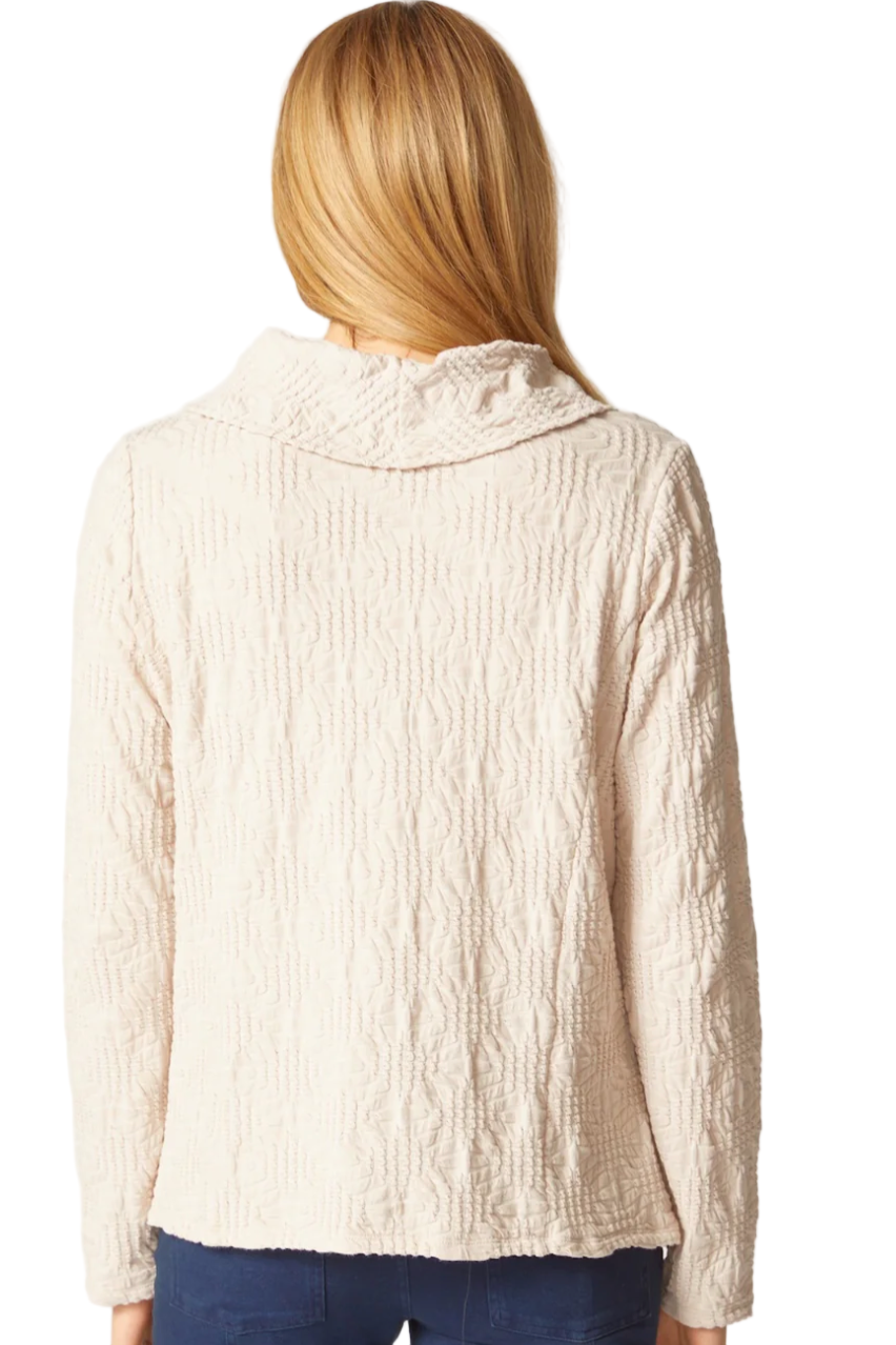 Habitat Sunburst Knit Seamed Cowl Neck Top-NEW