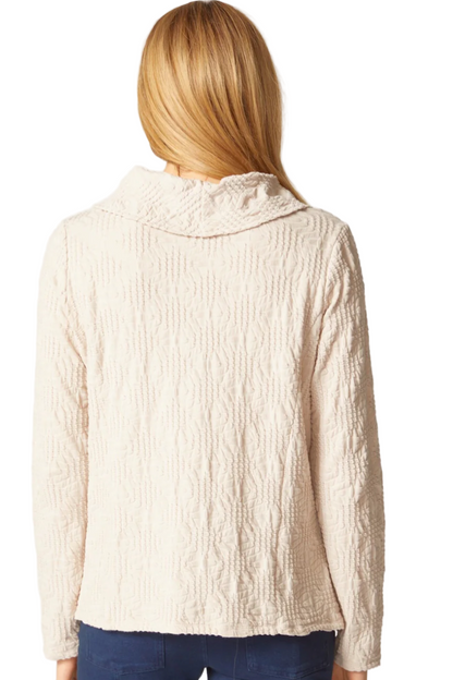 Habitat Sunburst Knit Seamed Cowl Neck Top-NEW