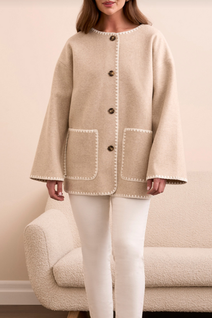 Tribal Coat with Detachable Scarf